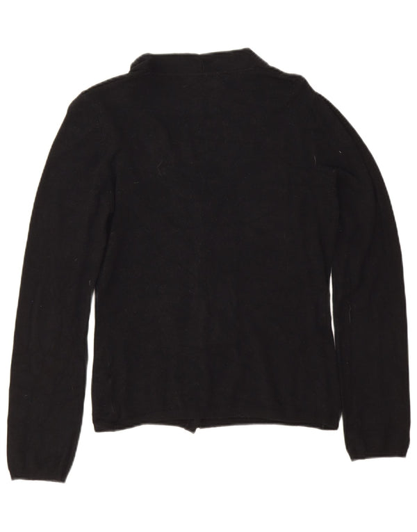 Zara Womens Crop Cardigan Pull UK 12 Moyen Noir