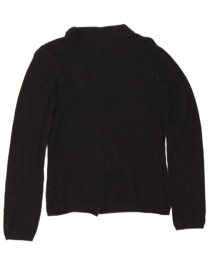 Zara Womens Crop Cardigan Sweater UK 12 Medium Black