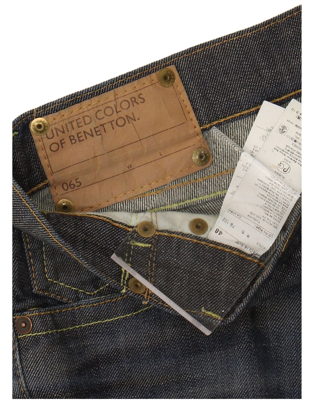 Benetton Mens Slim Jeans IT 48 Medium W34 L35 Blue Cotton