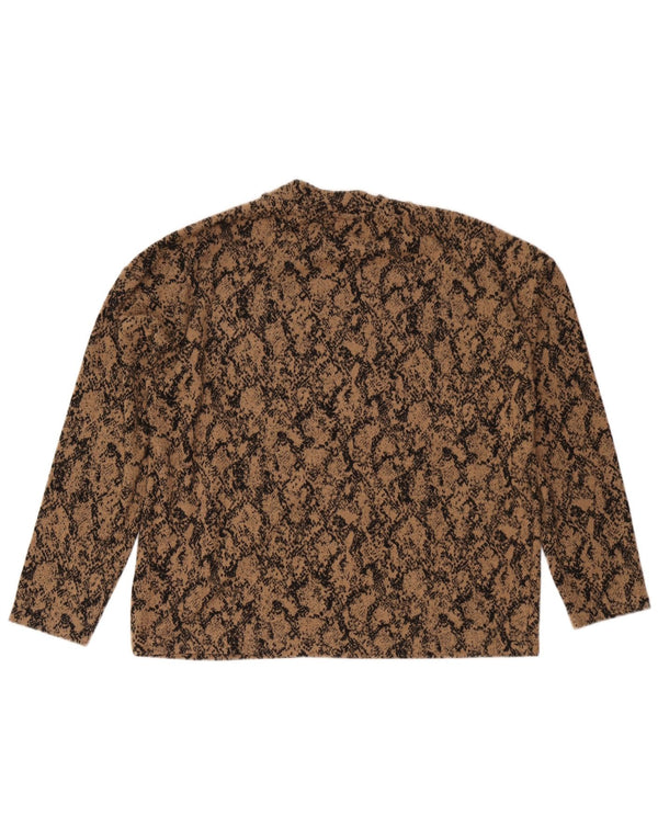 Marks & Spencer Top para mujer de manga larga UK 46 Large Marrón Estampado animal