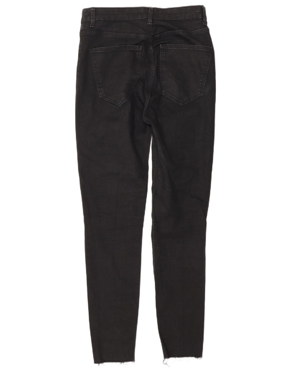 Zara Womens High Waist Distressed Skinny Jeans EU 40 Medium W30 L28 Black