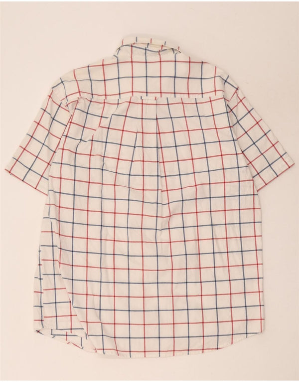 Camicia a maniche corte da uomo Orvis in cotone a quadri bianchi grandi