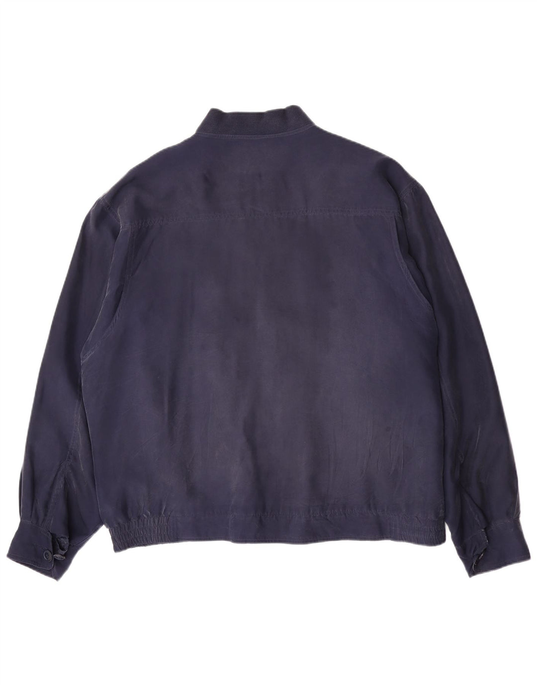 Leader Mens Bomber Jacket UK 42 XL Navy Blue Silk