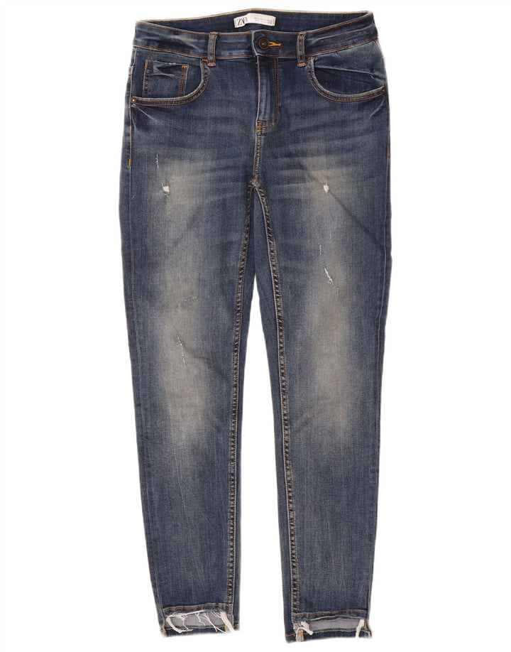 Zara Womens Distressed Skinny Jeans EU 40 Medium W30 L28 Blue