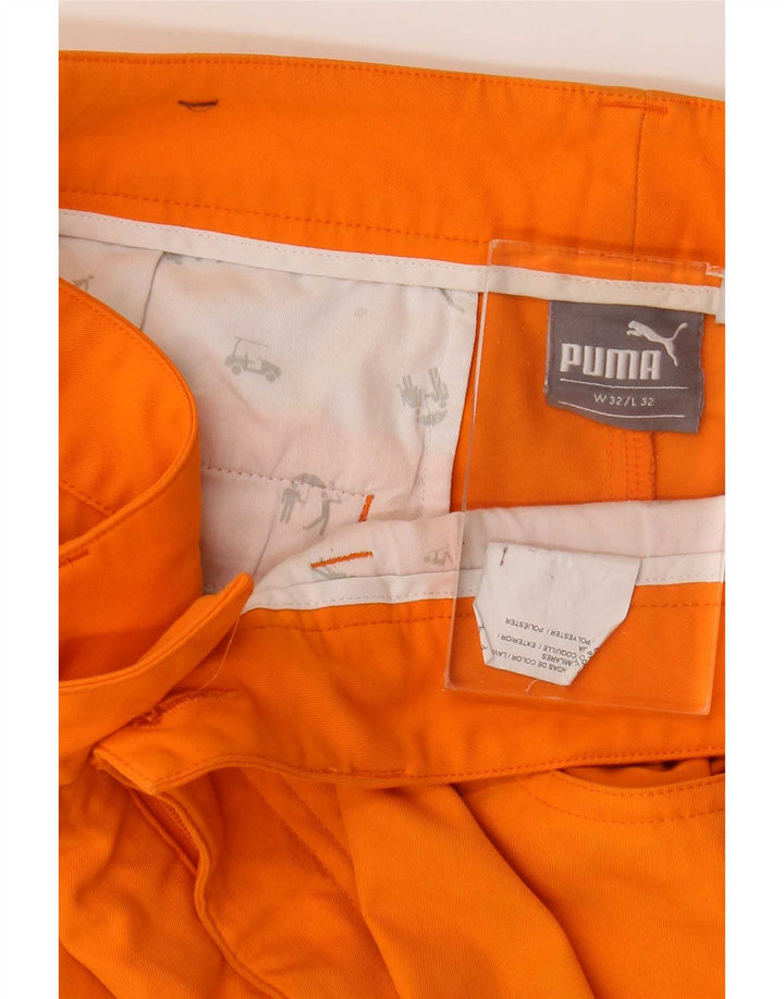 Puma Pantalon droit décontracté pour homme W32 L32 Orange Polyester