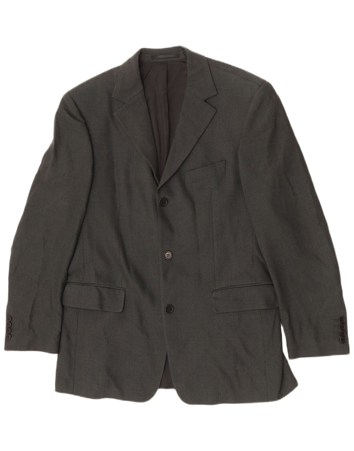 Hugo Boss Mens 3 Button Blazer Jacket EU 50 Large Grey Wool