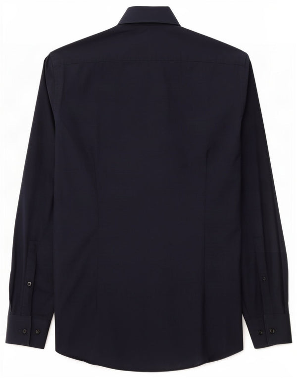 Hugo Boss Herre Slim Fit Skjorte Størrelse 39 15 1/2 Medium Navyblå Bomuld