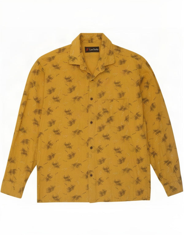 Camisa gráfica vintage para hombre pequeña amarilla