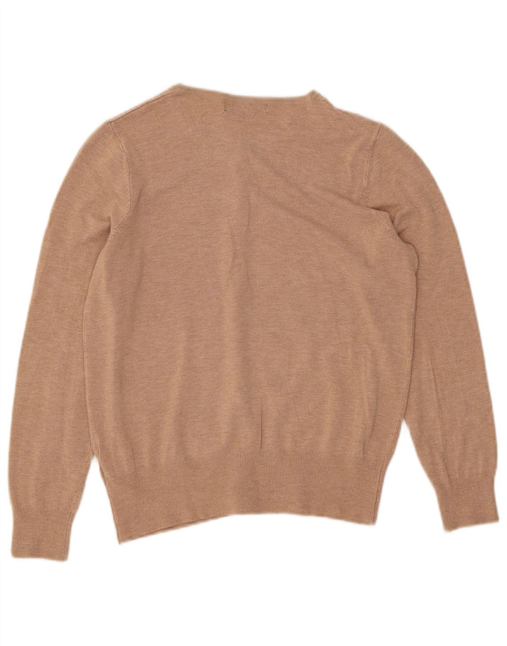 Marks & Spencer Womens Cardigan Sweater UK 12 Medium Beige Viscose