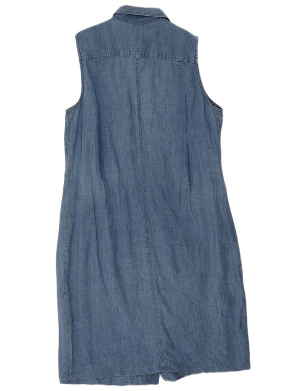 Abito in denim senza maniche da donna Ralph Lauren UK 16 grande lino blu
