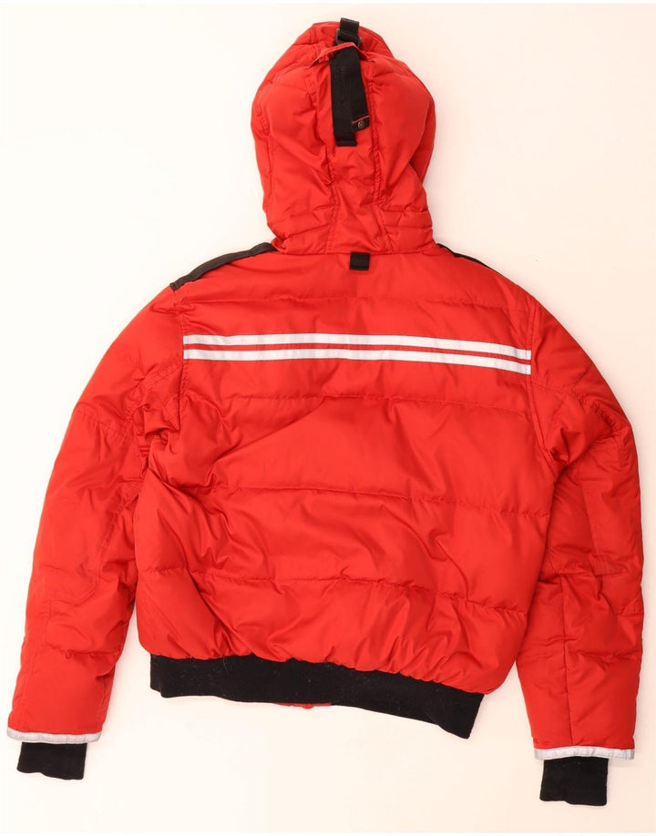Giacca imbottita con cappuccio da uomo Museum UK 38 Poliestere color block rosso medio
