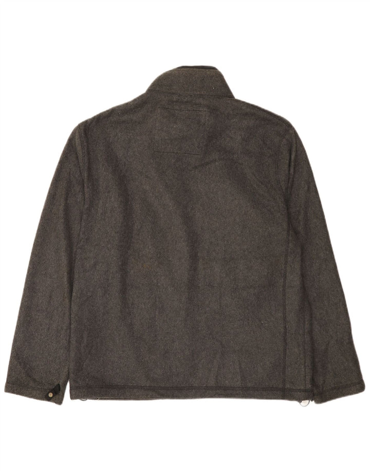 Marks & Spencer Mens Fleece Jacket UK 38 Medium Grey Polyamide