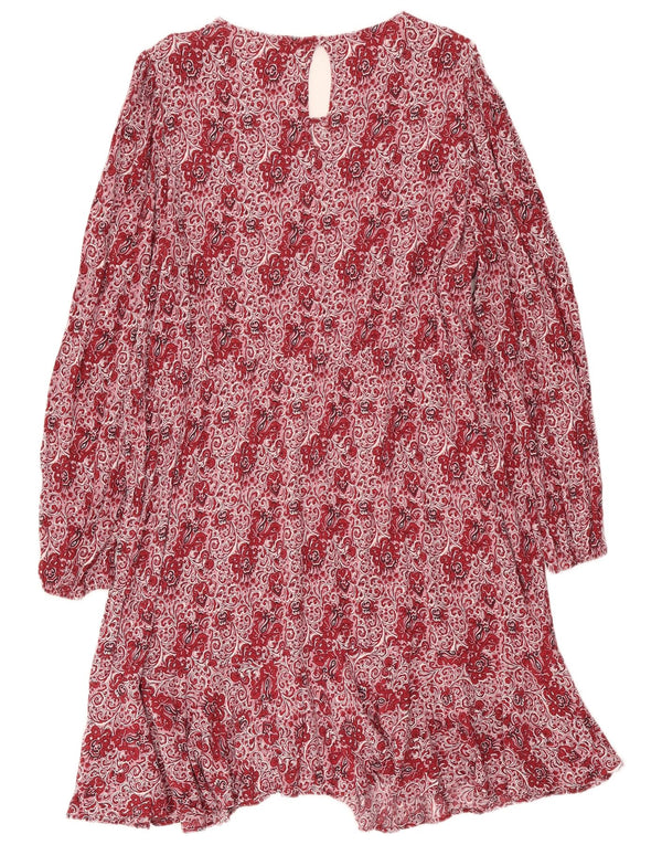 Boden Langarm-Etuikleid für Damen, UK 22 3XL, rote Paisley-Viskose