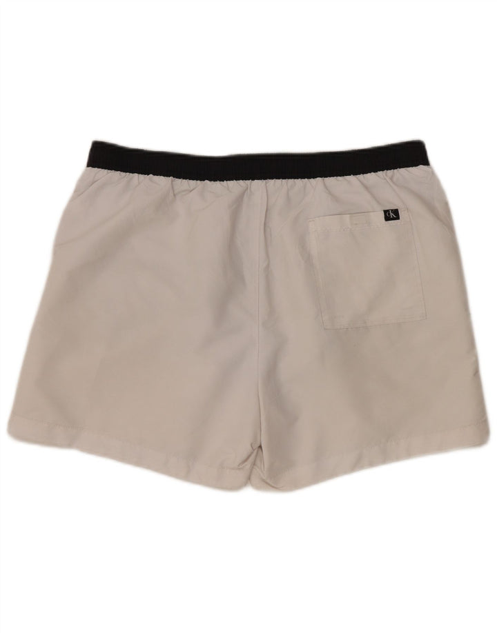 Calvin Klein Mens Swimming Shorts XL  White Polyester
