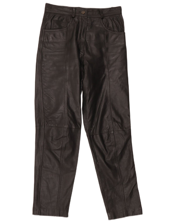 Together Dame Højtaljede Læderbukser UK 12 Medium W28 L29 Sort
