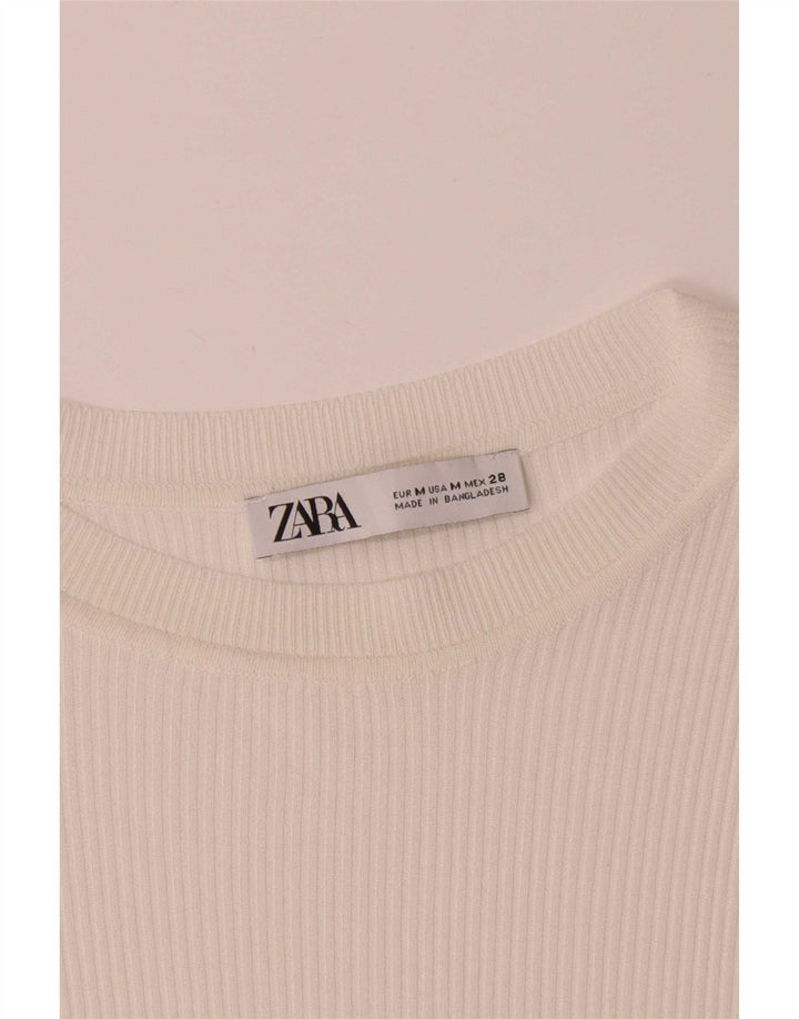 Zara γυναικείο τοπ μακρυμάνικο UK 12 Medium White