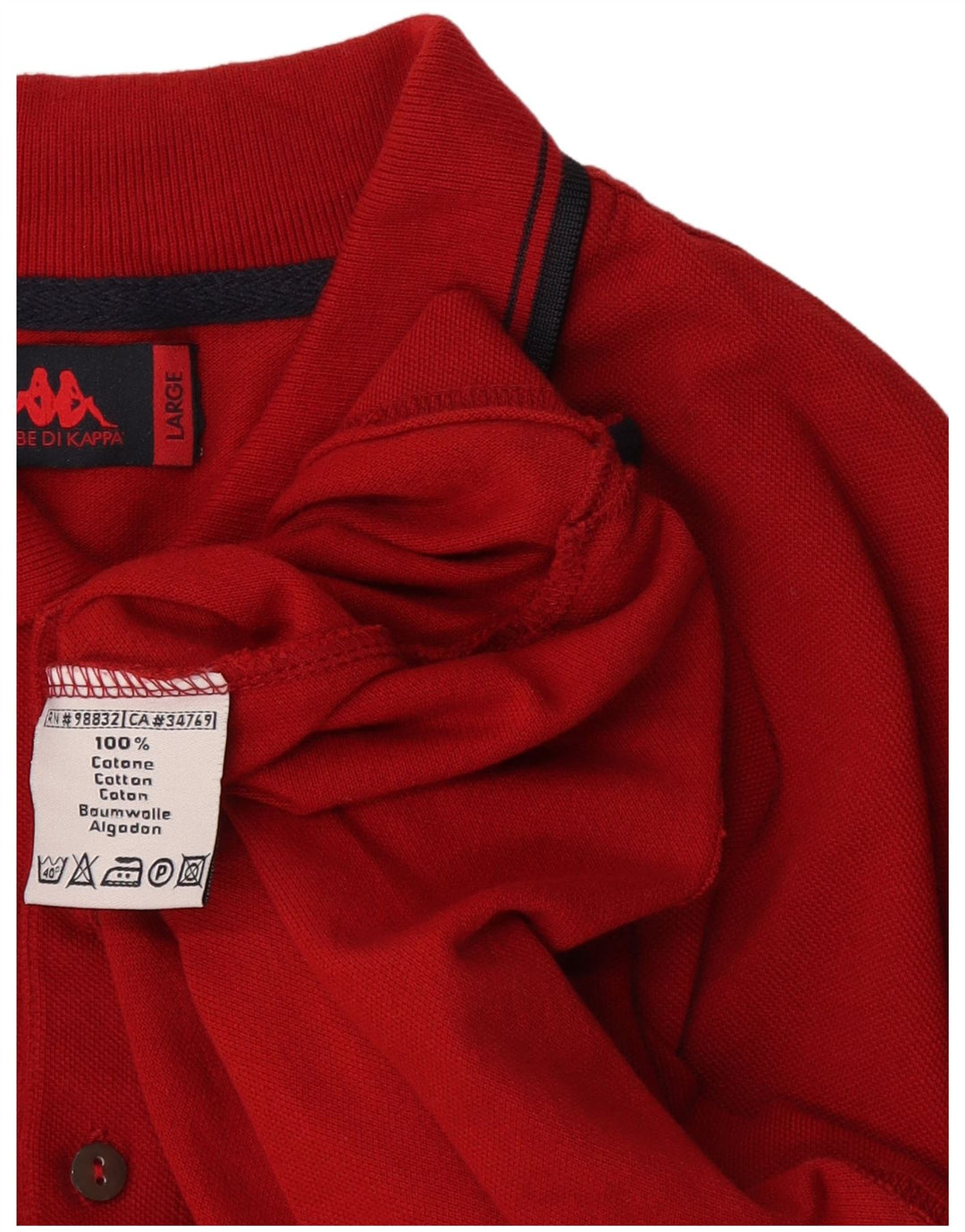 Kappa Mens Polo Shirt Large Red Cotton