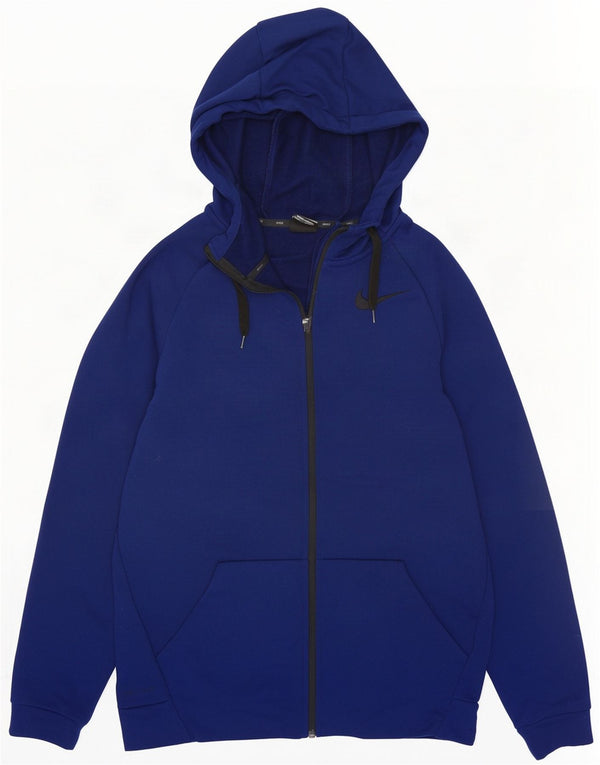 Nike Mens Dri Fit Zip Hoodie Sweater Small Navy Blue