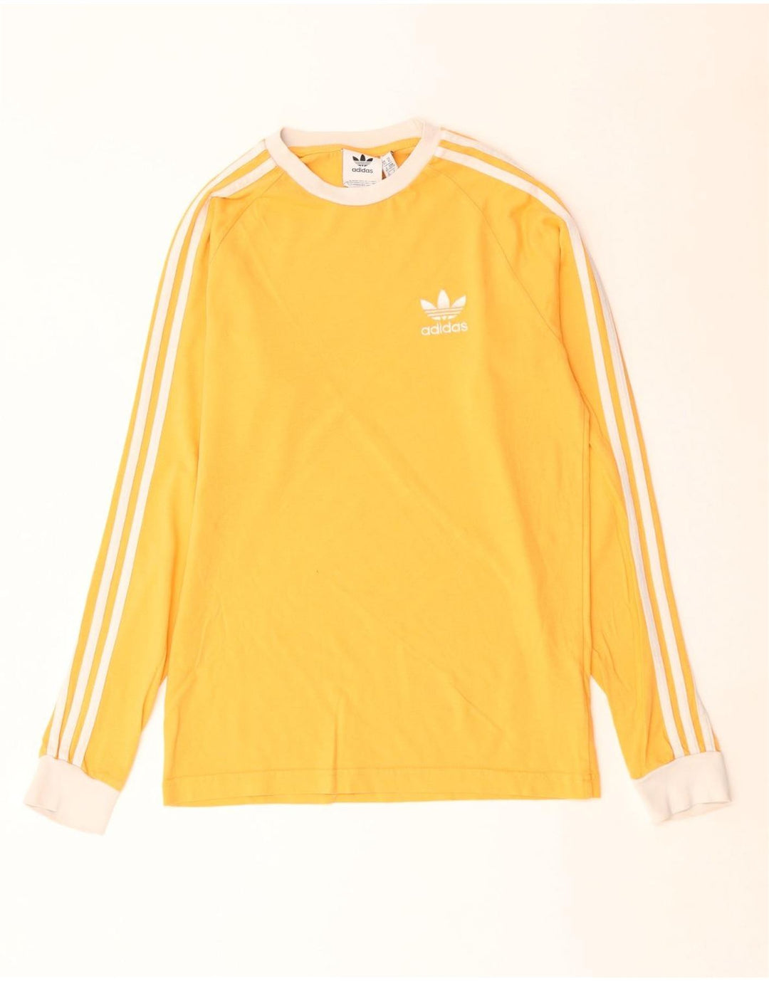Adidas Mens Top Long Sleeve XS Yellow Cotton