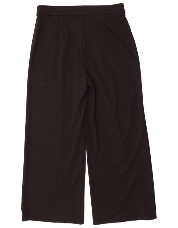Marks & Spencer Womens Wide Leg Casual Trousers UK 16 Large W34 L29 Black
