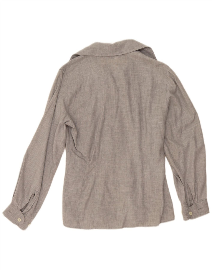 Sisley Womens Shirt IT 42 Medium Grey Cotton