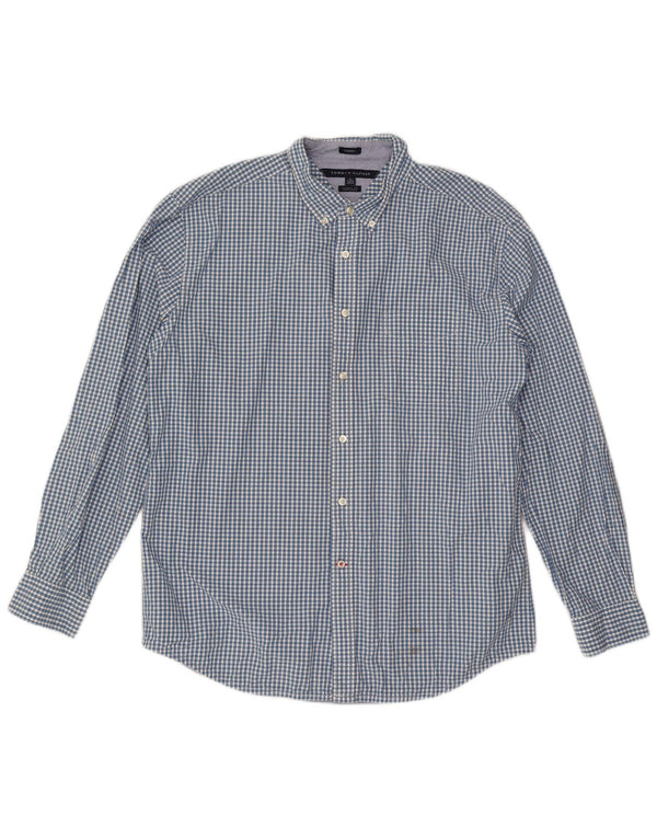 Tommy Hilfiger Herre Classic Fit skjorte XL Blå Gingham Bomuld