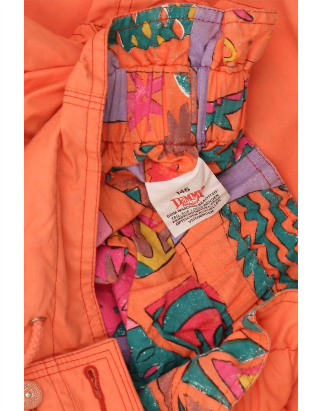 Vintage pige skijakke 11-12 år orange nylon