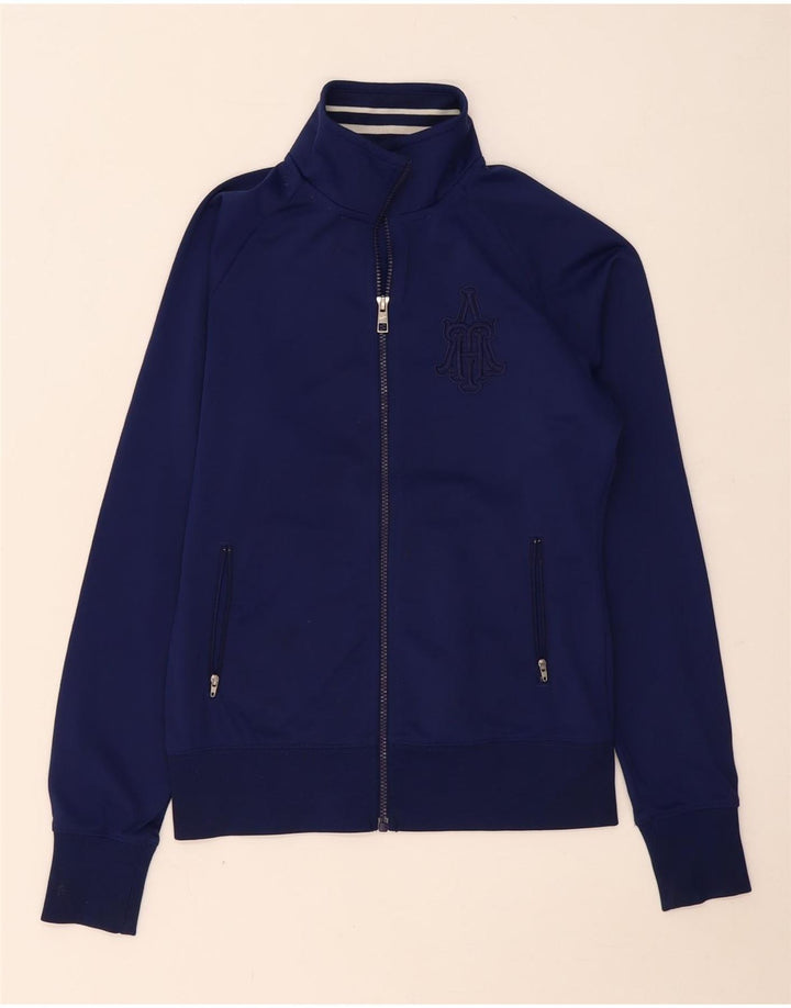 Nike Womens Graphic Tracksuit Top Jacket UK 12 Medium Navy Blue