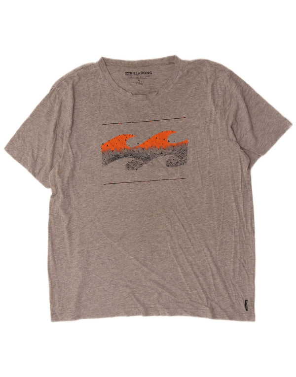 T-shirt grafica Billabong da uomo Core Fit XL in cotone grigio