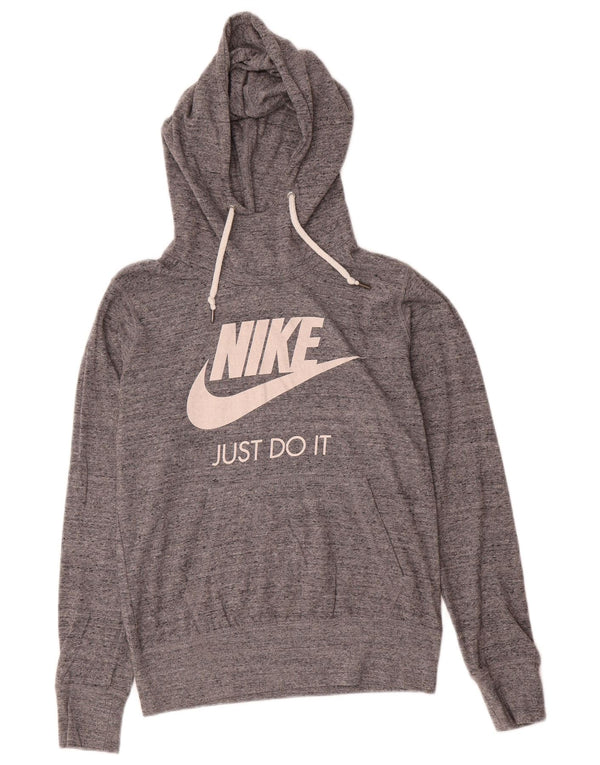 Nike Ženska majica s kapuljačom s kapuljačom s kapuljačom UK 14 Srednje sivi flekasti pamuk