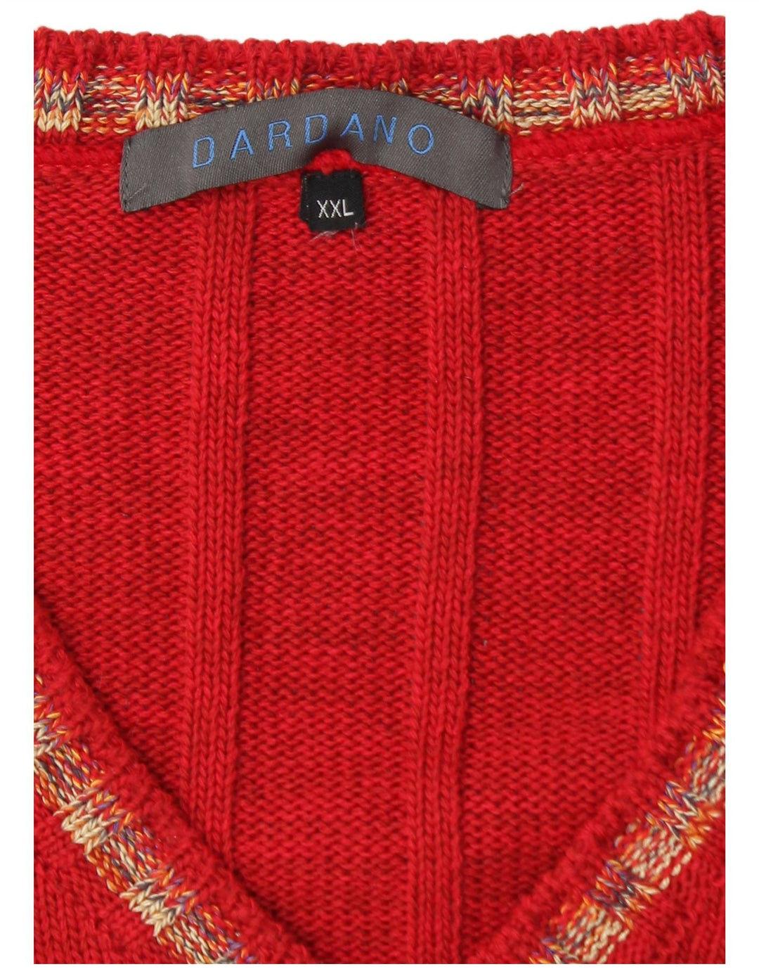 Dardano Herre V-hals sweater 2XL rød uld
