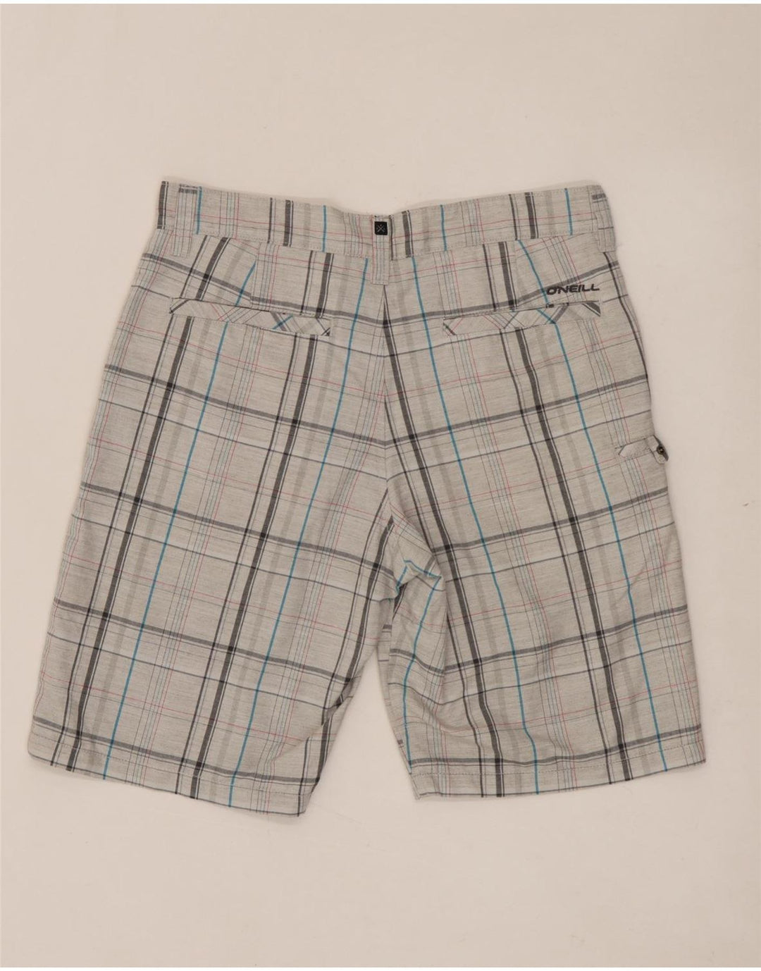 O'NEILL Mens Chino Shorts W29 Small Grey Check Polyester