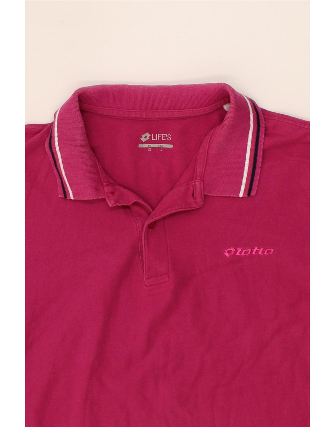 LOTTO Mens Polo Shirt XL Pink Cotton Vintage Lotto and Second-Hand Lotto from Messina Hembry 