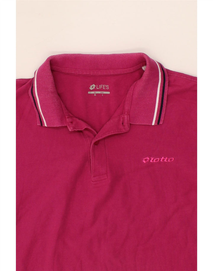 LOTTO Mens Polo Shirt XL Pink Cotton Vintage Lotto and Second-Hand Lotto from Messina Hembry 