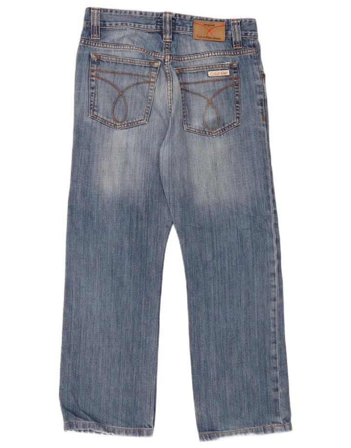 Calvin Klein Womens Distressed Cropped Jeans W30 L26 Blue Cotton