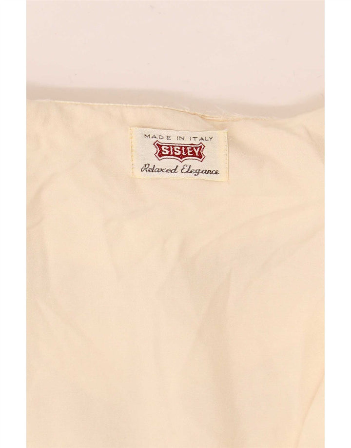 Sisley Womens Shirt Blouse UK 14 Medium Off White Floral