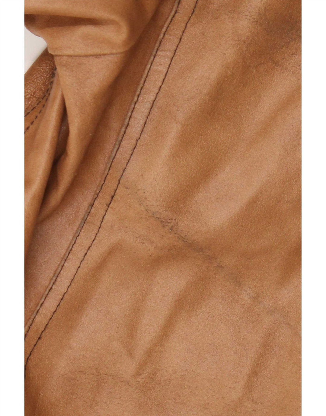 Chaqueta de cuero vintage para mujer Reino Unido 18 XL Beige