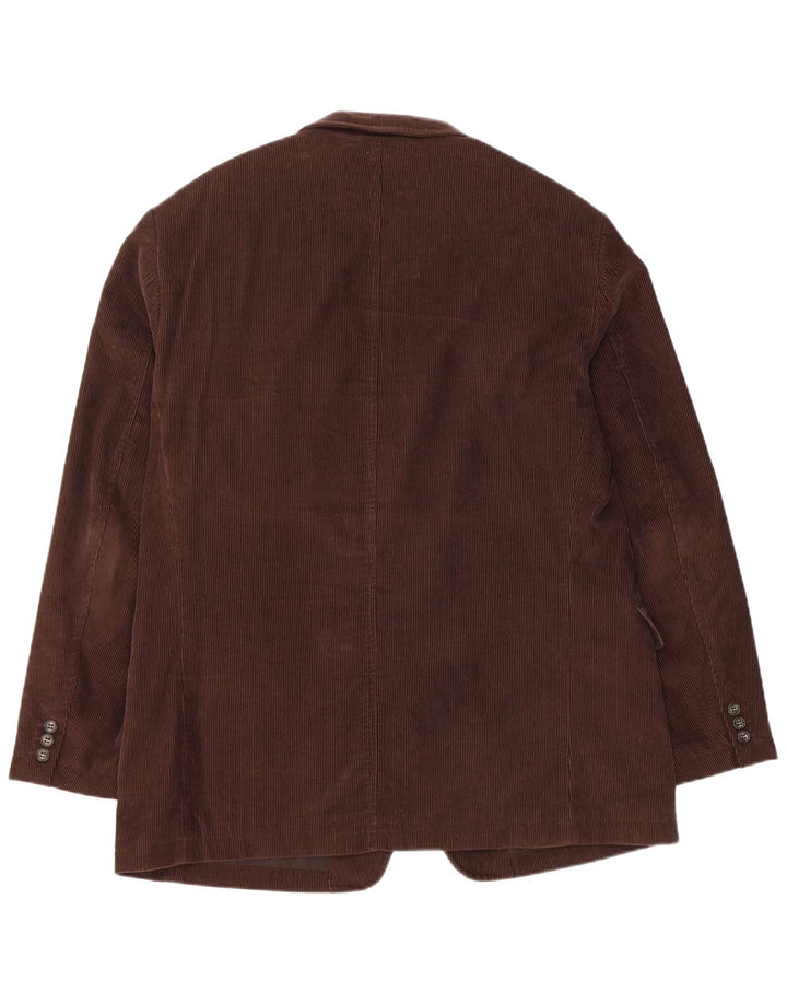 Marks & Spencer Mens 2 Button Corduroy Blazer Jacket UK 40 Large Brown