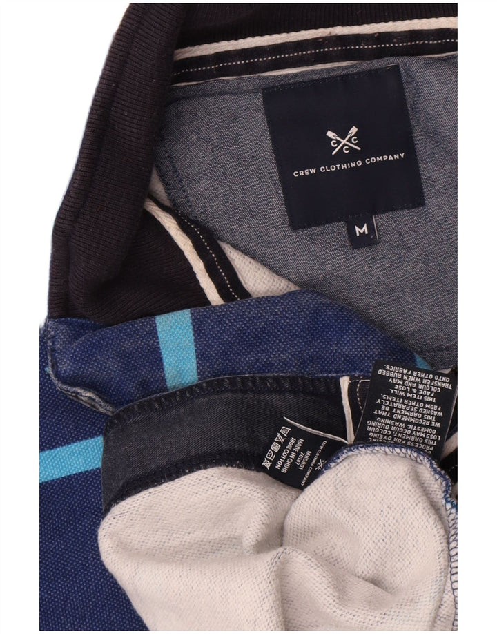 Crew Clothing Mens Zip Neck Sweatshirt Jumper Medium Navy Blue Striped