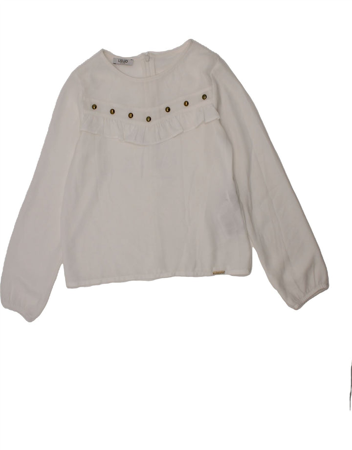 LIU JO Girls Blouse Top 7-8 Years White Polyester Vintage Liu Jo and Second-Hand Liu Jo from Messina Hembry 