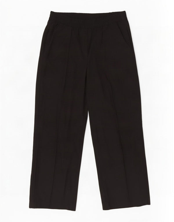 Marks & Spencer Womens Wide Leg Casual Trousers UK 18 XL W36 L29 Black