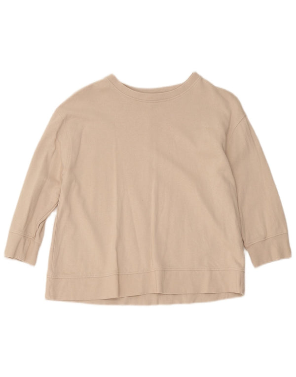 Zara Damen-Sweatshirt mit 3/4-Ärmeln, Größe S, Beige
