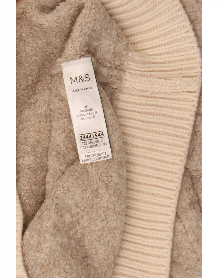 Maglione maglione a collo alto da donna Marks & Spencer UK 14 Beige medio