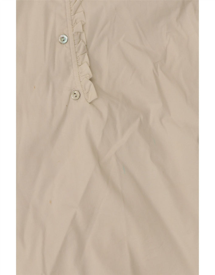 Camicia pullover da donna Zara con volant sul davanti UK 8 piccola in cotone bianco
