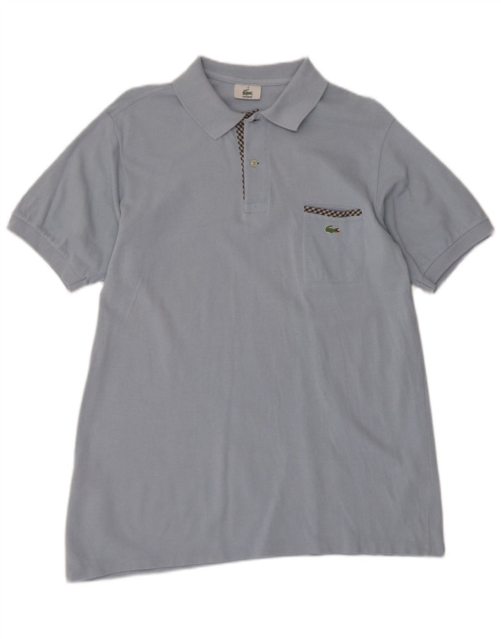 Lacoste Mens Polo Shirt Size 4 Medium Blue Cotton