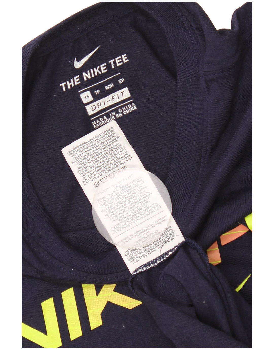 NIKE herre Dri Fit grafisk T-shirt top XS marineblå polyester