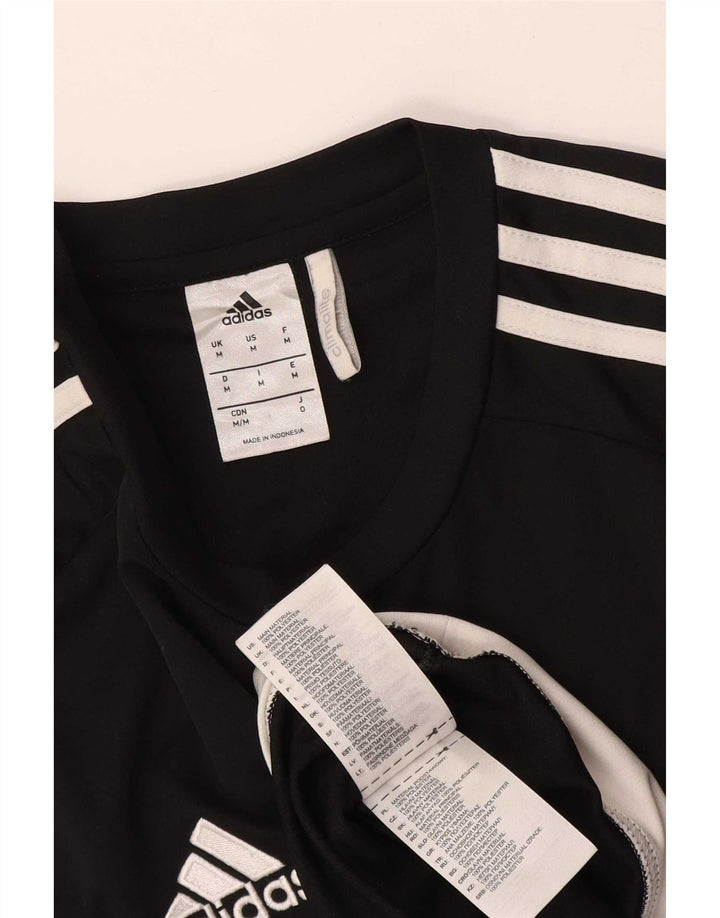 Adidas Mens Climalite T-Shirt Top Medium Black Colourblock Polyester