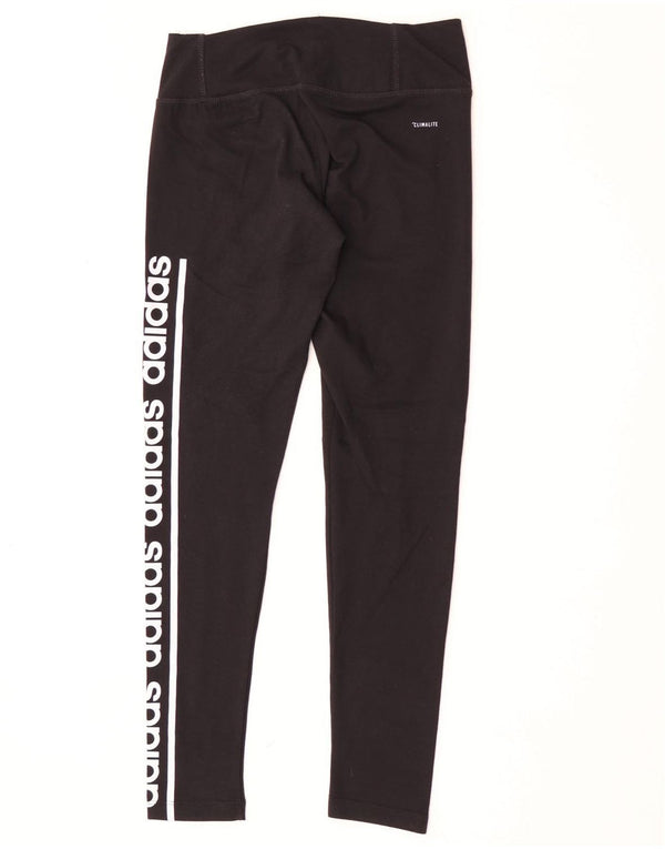 Adidas Womens Climalite Graphic Leggings UK 8/10 Small Black Cotton