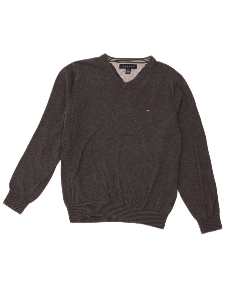 Tommy Hilfiger Dame Oversized V-hals sweater UK 10 Small Grey
