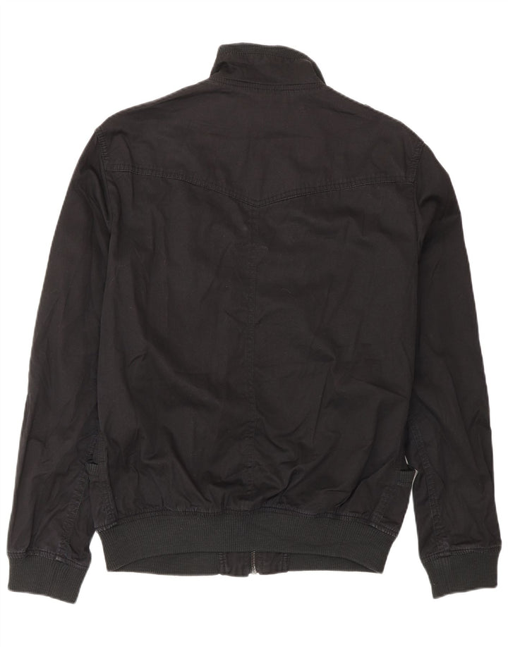 Zara Herre Military Bomber Jacket UK 38 Medium Sort Bomuld